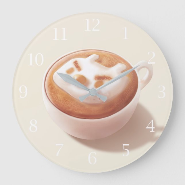 Latte Art Large Clock Stor Klocka (Framsida)
