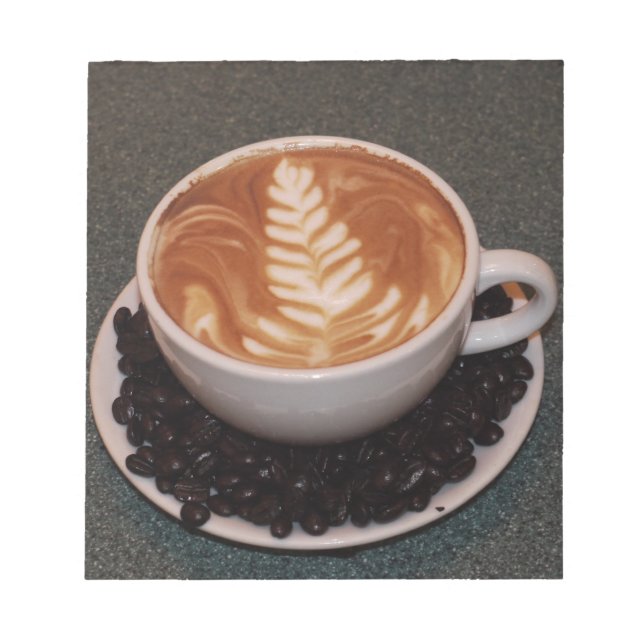 Latte Art och kaffebönor Anteckningsblock (Framsida)