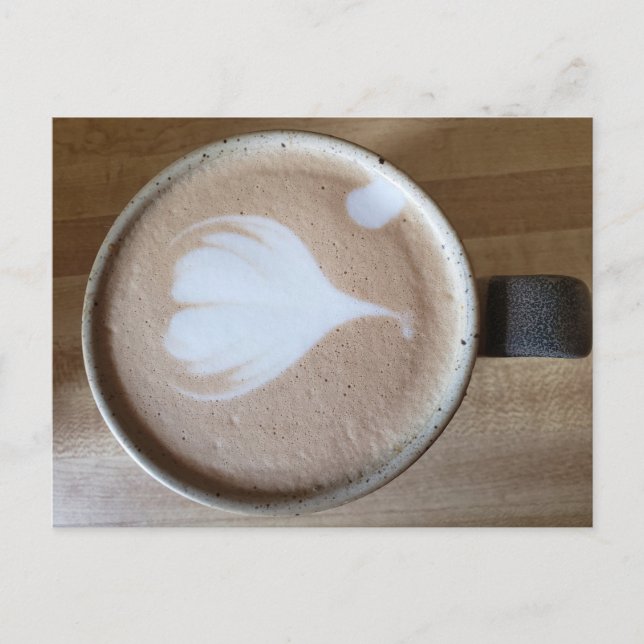 Latte art på bord vykort (Framsida)