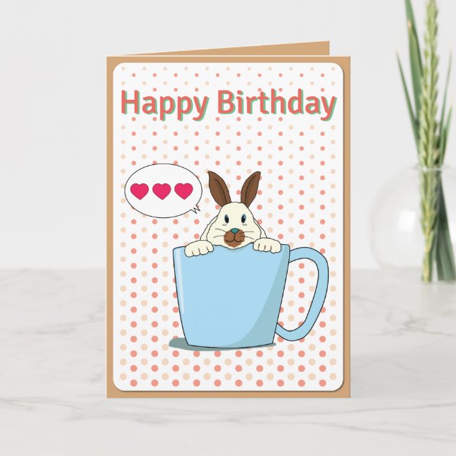 Latte bunny Grattis på födelsedagen Card Kort (Framsida)