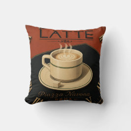 Latte Coffee  Italian Café Kitchen Decor Kudde