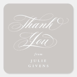 Latte Elegant Script Examen Tacksamhetskort Fyrkantigt Klistermärke