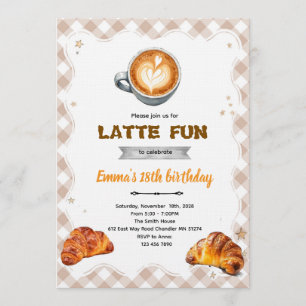 Latte Födelsedagsbrunch festinbjudan Inbjudningar