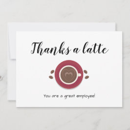 latte hjärtmedarbetares uppskattning tack kort