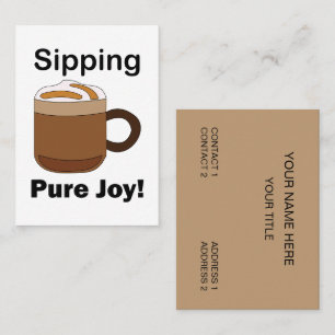 Latte Kaffe Dryck Klunkande Ren Glädje Kaffebar Visitkort