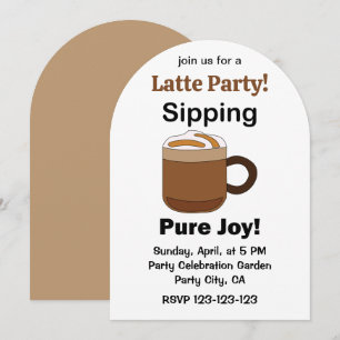 Latte Kaffe Dryck Klunkande Ren Glädje Latte Fest Inbjudningar