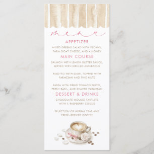 Latte Kaffe Tematiska Meny Kort för Baby Shower