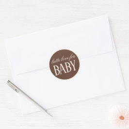 Latte Kärlek Baby håller på att blåsa barnskor för Runt Klistermärke