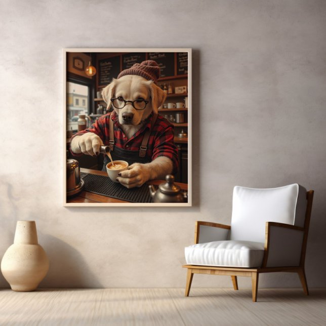 Latte Kärlek från Labrador Barista Poster (Skapare uppladdad)