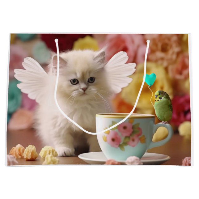 Latte Kitten och Budgie Gift Bag (Framsidan)
