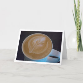 Latte Löv-koffein-avsägelsekaffe Älskare Blank Kort