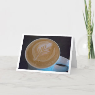 Latte Löv-koffein-avsägelsekaffe Älskare Blank Kort