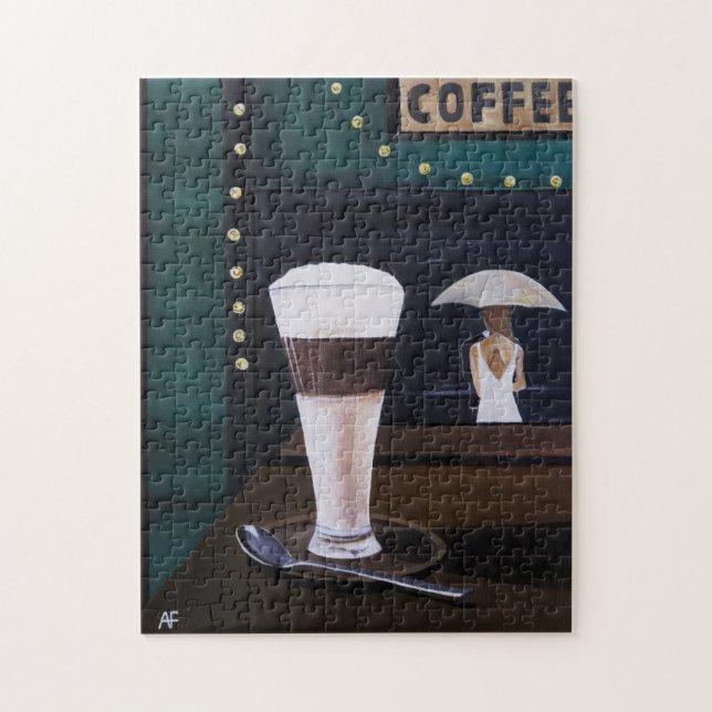 Latte Macchiato-målning av Alfred Fox Pussel (Vertikal)
