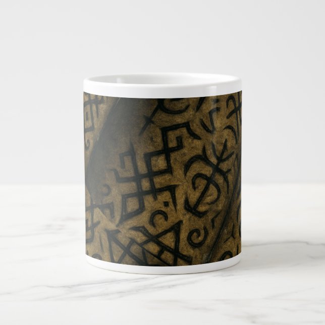 Latte mugg med Mystic Symbols Jumbo Mugg (Framsidan)