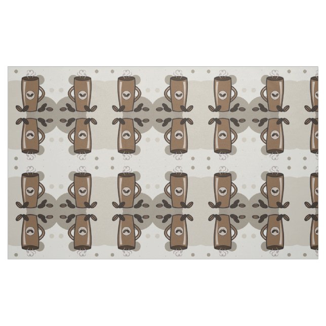 Latte mugg mönster tyg (Fat Quarter)