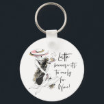 Latte Nyckelring<br><div class="desc">Nyckelkedjan med rundknappar har en snyggt kvinna och roligt med texten "Latte eftersom det är för tidigt för Vin!" Nyckelkedjor gör minnesvärda gåvor för familj och vänner eller skapar för dig själv.</div>