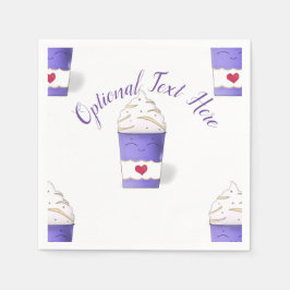 Latte- och beskrapor (Lila) Pappersservett