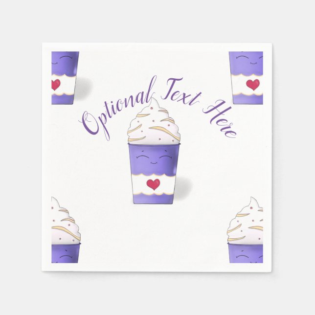 Latte- och beskrapor (Lila) Pappersservett (Framsidan)