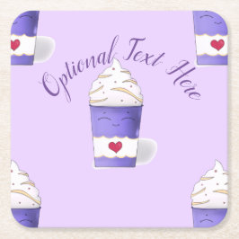 Latte- och beskvret (Lila) Underlägg Papper Kvadrat