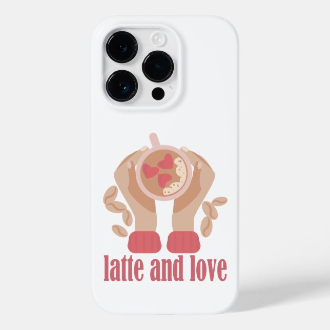 Latte och kärlek kopp, händer och kaffecitat (Baksida)