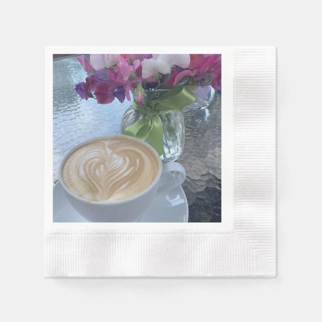 Latte och luktärtblommor pappersservett (Framsidan)