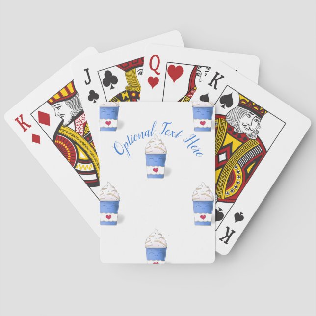 Latte- och pipad (blå) casinokort (Baksidan)