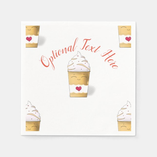 Latte- och pipgrädde (Gult) Pappersservett (Framsidan)
