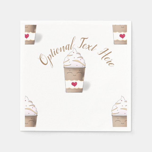 Latte- och Whipsbockor (kaffe) Pappersservett (Framsidan)