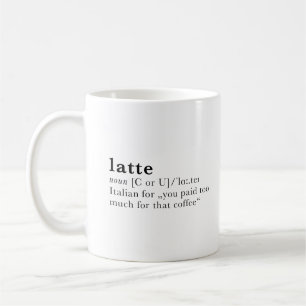 Latte - ordbokdefinition kaffemugg
