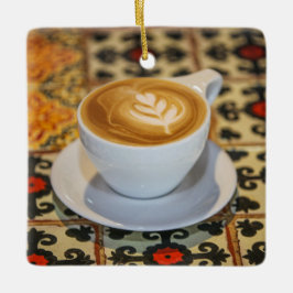 Latte på mexikanskt bord | Pescadero, Mexiko Julgransprydnad Keramik