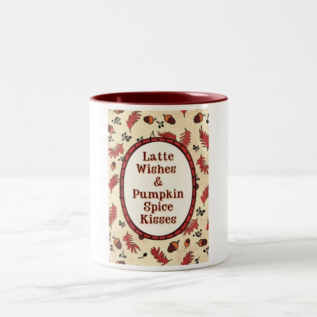 Latte Wishes & Pumpkin Spice Kisses Två-Tonad Mugg (Center)