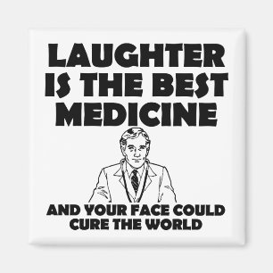 Latter är den bästa medicinen Ditt ansikte rolig m Magnet