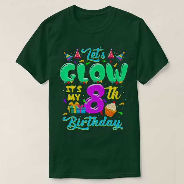 Lätter upp mina 8:e födelsedagsflickor 8 år O T Shirt (Design framsida)