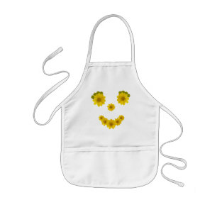 Lättfärdig Gult Flower Bright Eyed Smile Barnförkläde