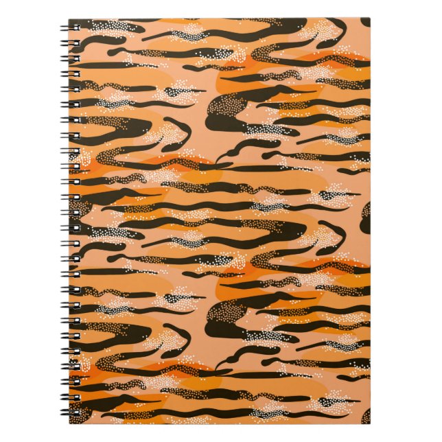 Lättfärdig tiger mönster, persiko färg anteckningsbok (Framsidan)