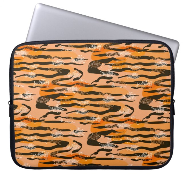 Lättfärdig tiger mönster, persiko färg laptop fodral (Framsidan)