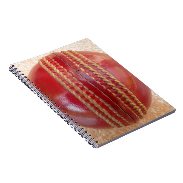 Lättfärdigt Internationell Cricket Red Leather Bol Anteckningsbok Med Spiral (Högra Sidan)