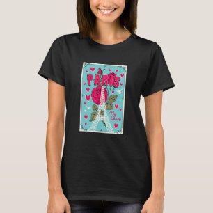 Lättfärdigt Paris Frankrike Eiffel Torn med Ro Ill T Shirt