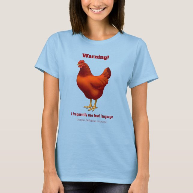 Lättfärdigt språk Urban Chicken Farmer Red Hen T Shirt (Framsida)