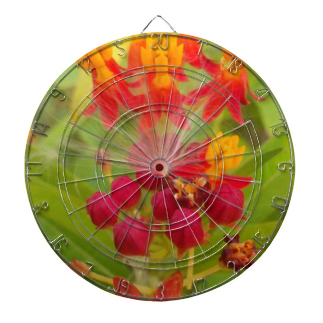 Lättfärgad Blommigt med Milkweed Art Print Darttavla (Framsidan)