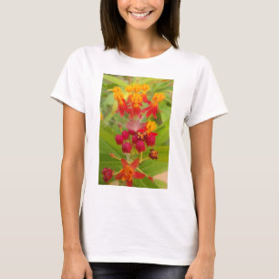 Lättfärgad Blommigt med Milkweed Art Print T-shirt