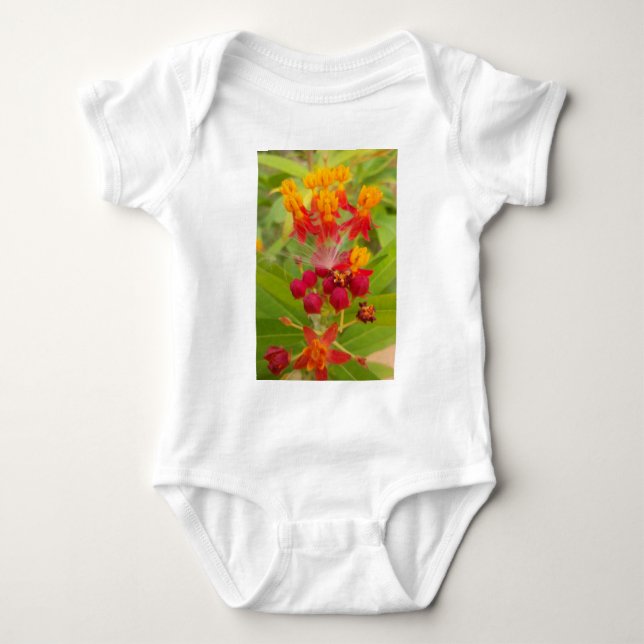 Lättfärgad Blommigt med Milkweed Art Print T-shirt (Framsida)