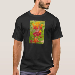 Lättfärgad Blommigt med Milkweed Art Print Tee Shirt
