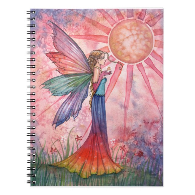 Lättfärgad Rainbow Fairy Notebook Journal Anteckningsbok Med Spiral (Framsidan)