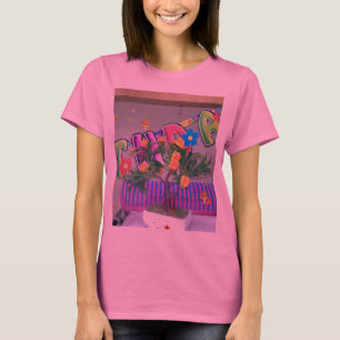 Lättfärgad teckentabell t shirt