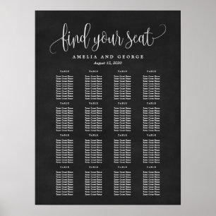 Lättfärgat sittdiagram för Kalligrafi, EDITABLE FÄ Poster