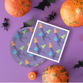Lättfärgat spöken i lilac, Halloween fest Pappersservett