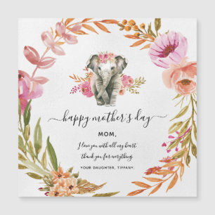 LättfärgsElefant- och blomfärgskort