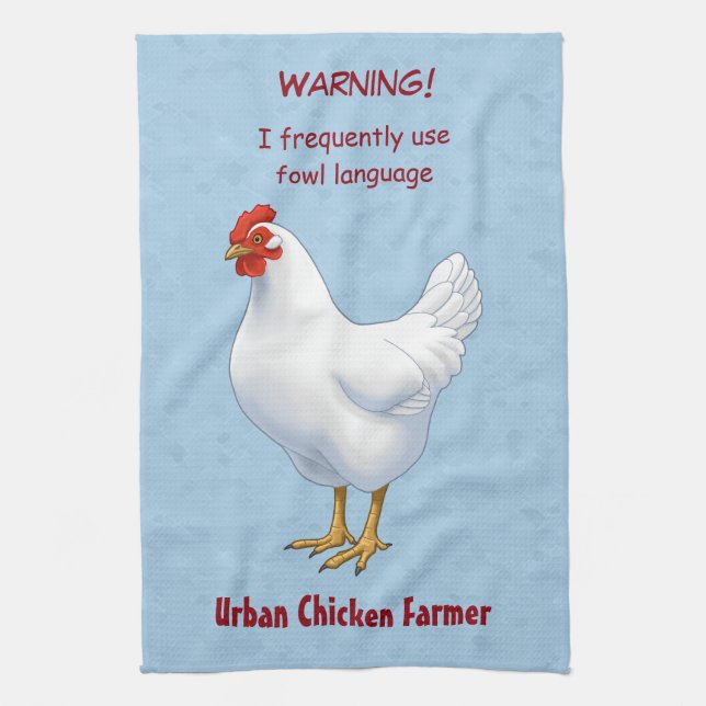 Lättfärsk dagbok Urban Chicken Farmer Kökshandduk (Vertikal)