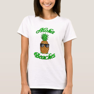 Lättfiliga Hawaiianska anananas Aloha-stränder T Shirt